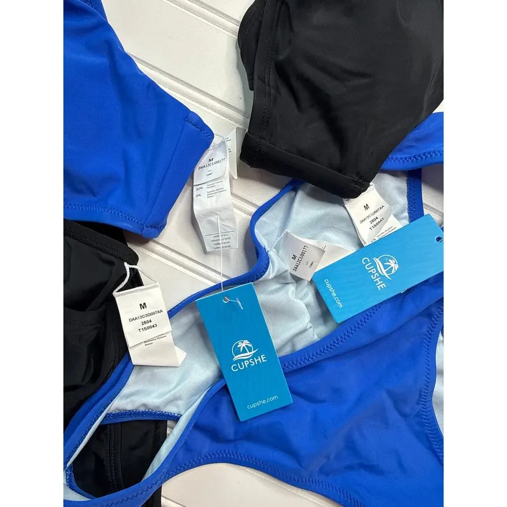 NWT Cupshe Lot of 4 Two Piece Swimsuit 2-PC Bathing Suit Beach Summer Swim Sz M